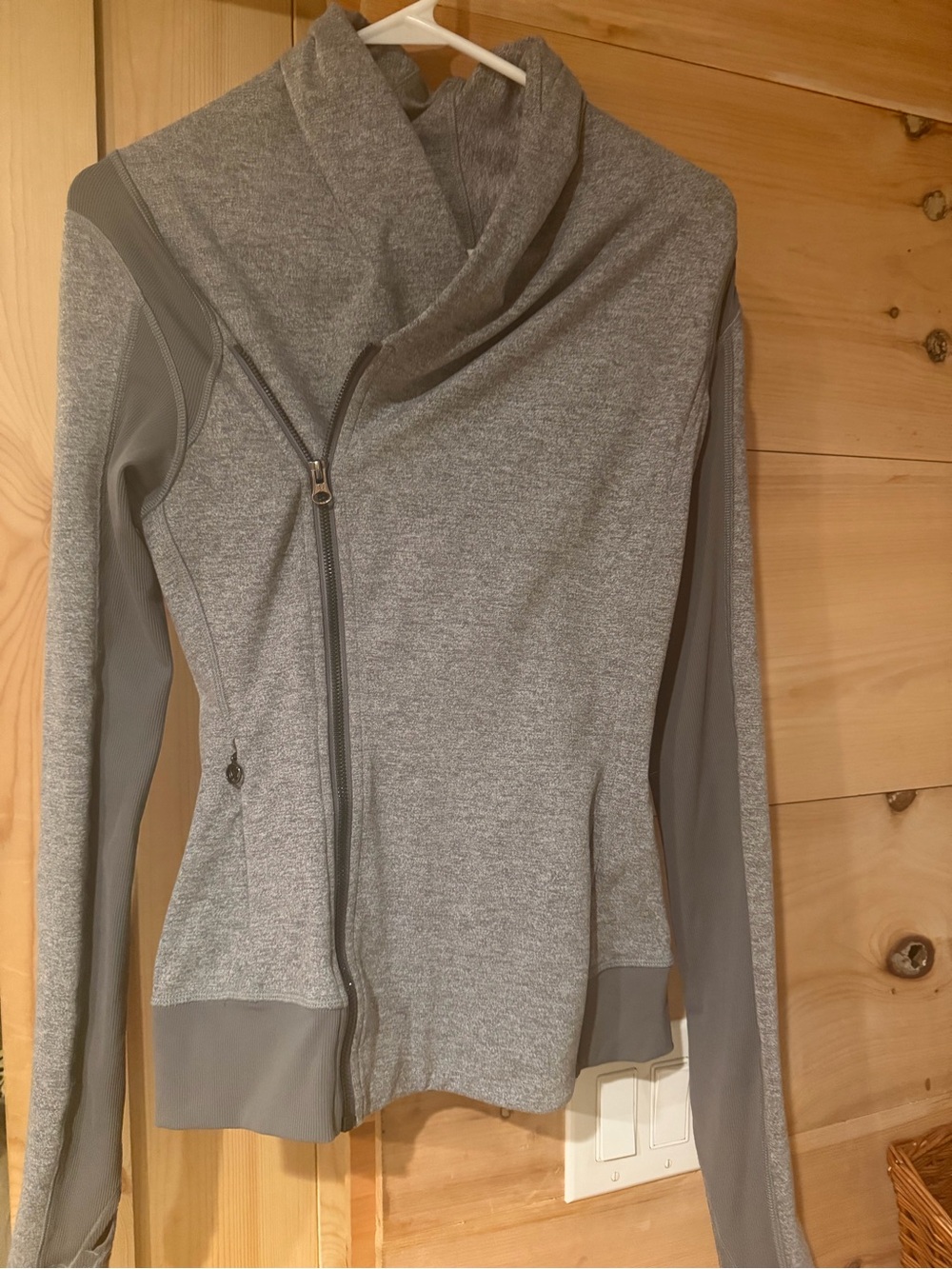 lululemon athletica Heather Gray Asymmetrical Zip Jacket